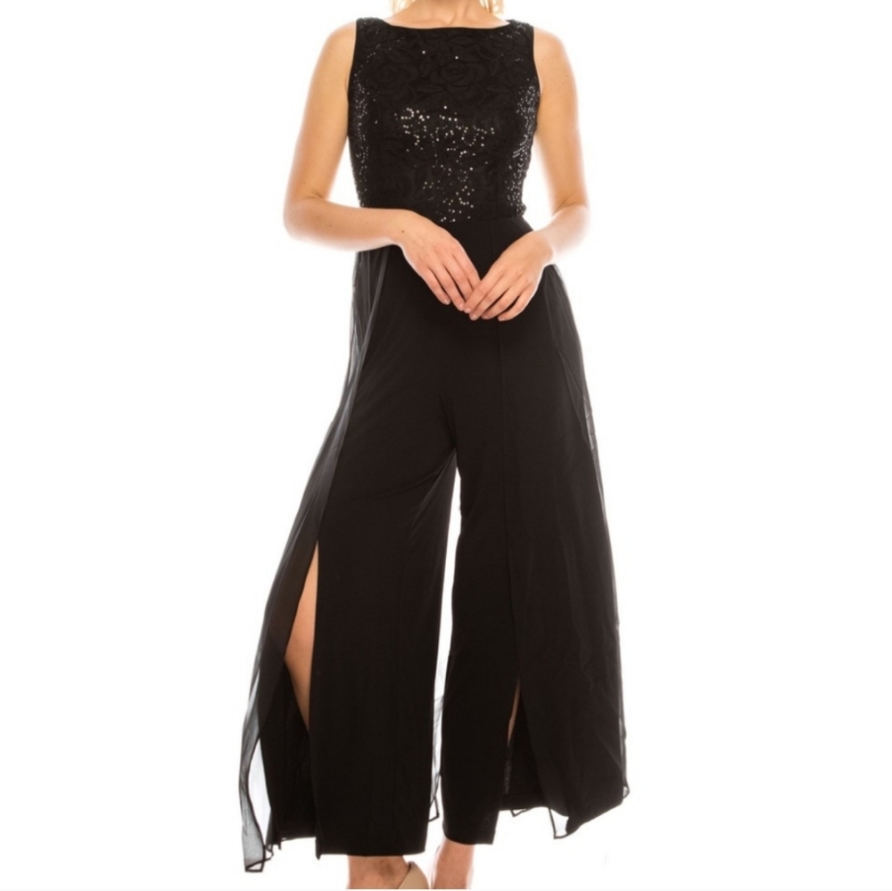 London Times Black Maxi Dress